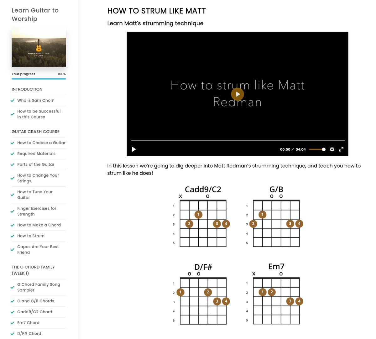The Lessons - Strum Like Matt Redman